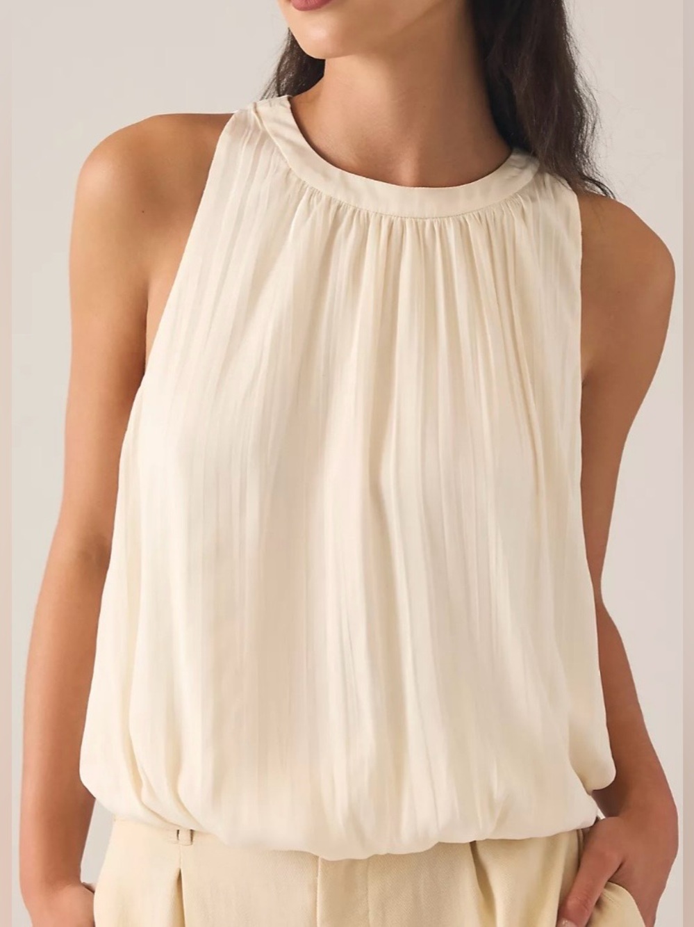 By Anthropologie Bubble-Hem Tank Sz L